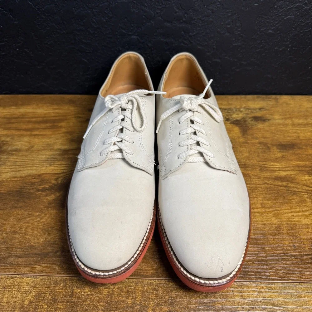 Keith Highlanders‎ JA06165 White Nubuck Leather Derby Shoes Mens 9 B Made in USA